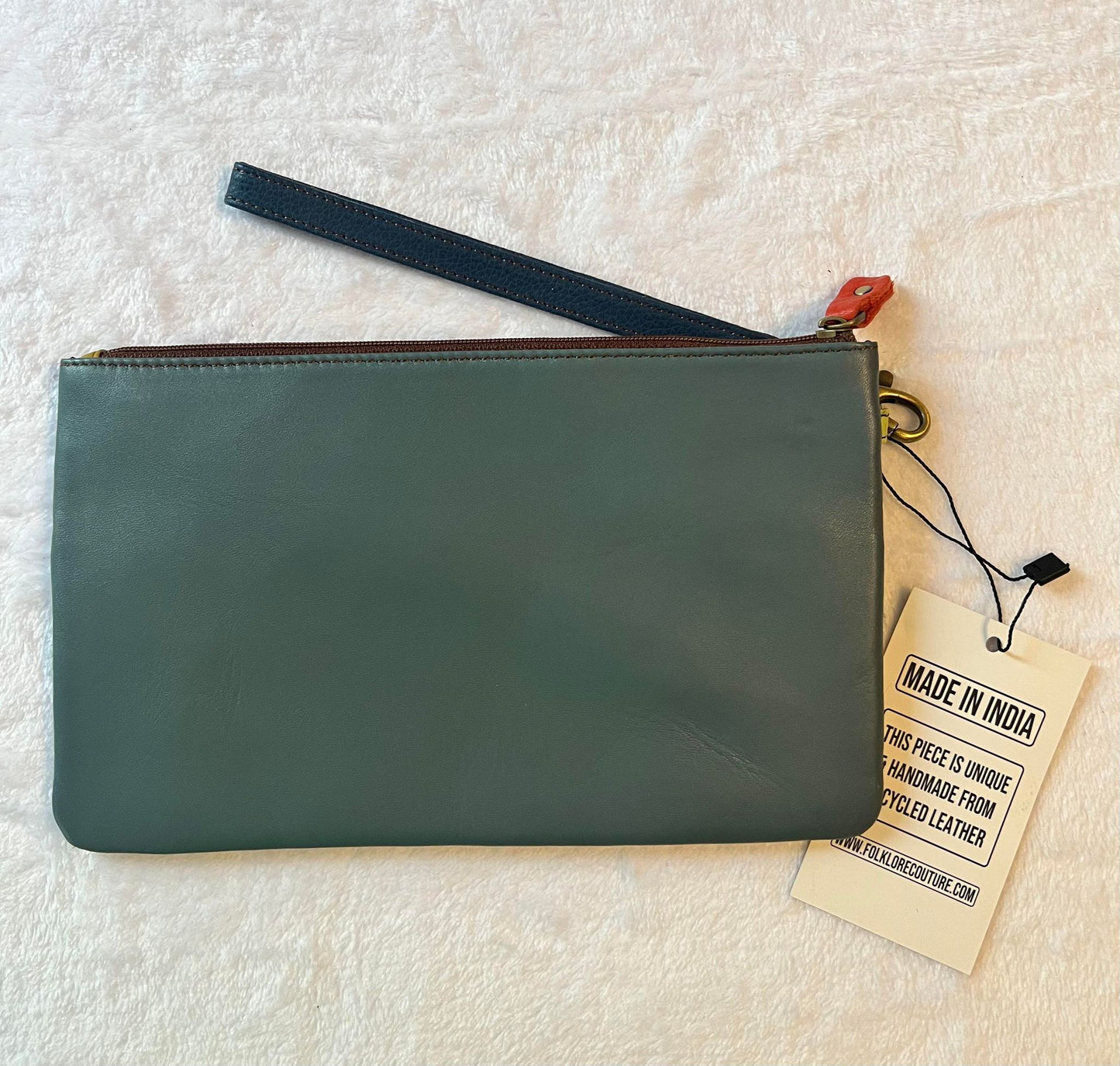 Vance Triple Zip Leather Hair on Hide Wristlet