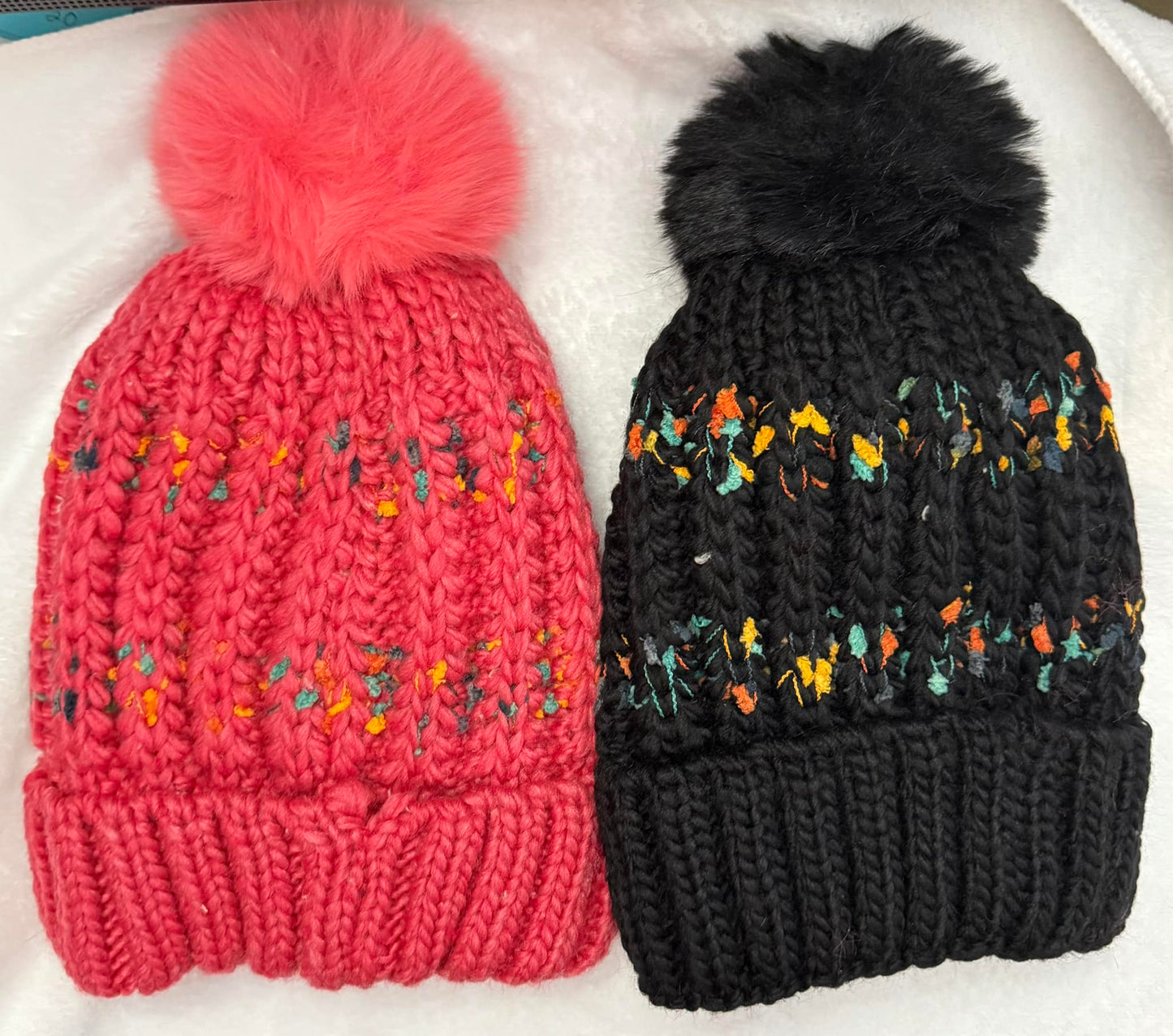 Fleece Lined Pom Pom Beanies