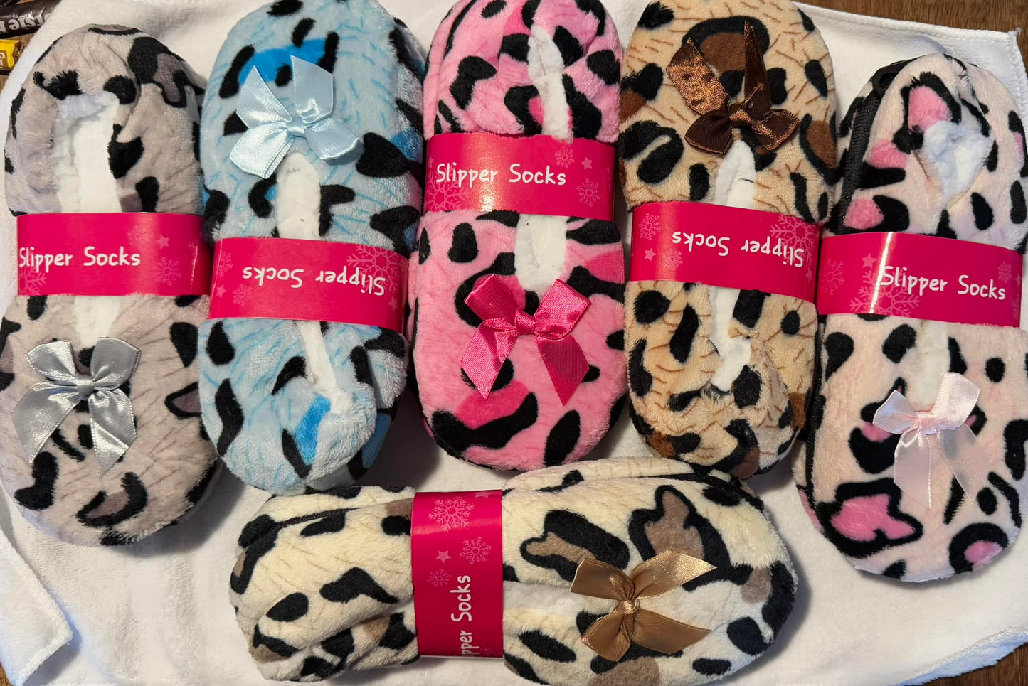 Leopard Slipper Gripper Socks