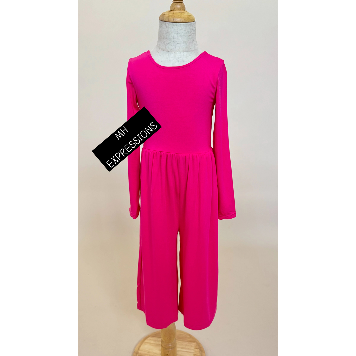 Hot Pink Flare Bamboo Jumpsuit