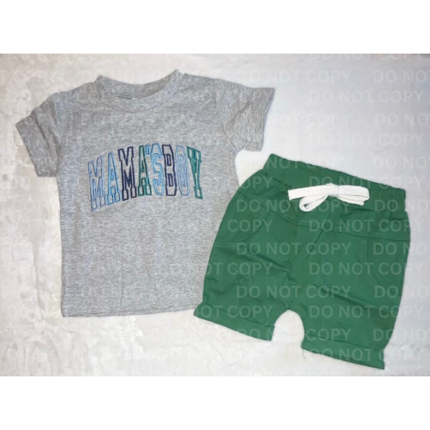 Mama's Boy Embroidered Shorts Set