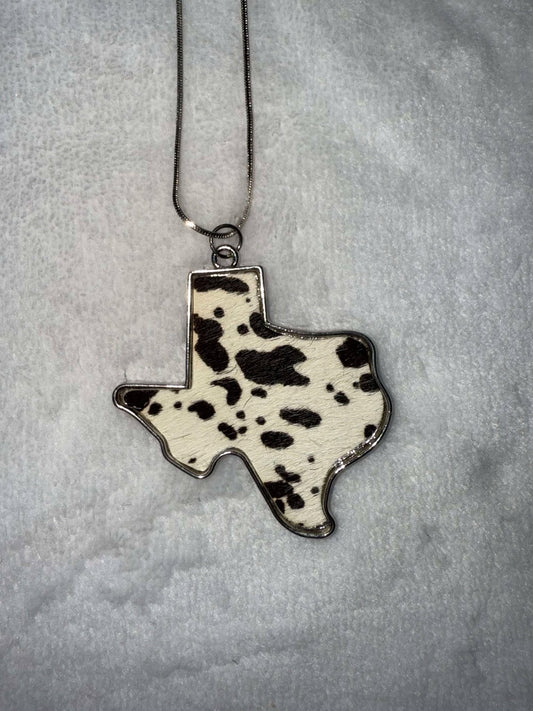 State of Texas Hair on Hide Necklace